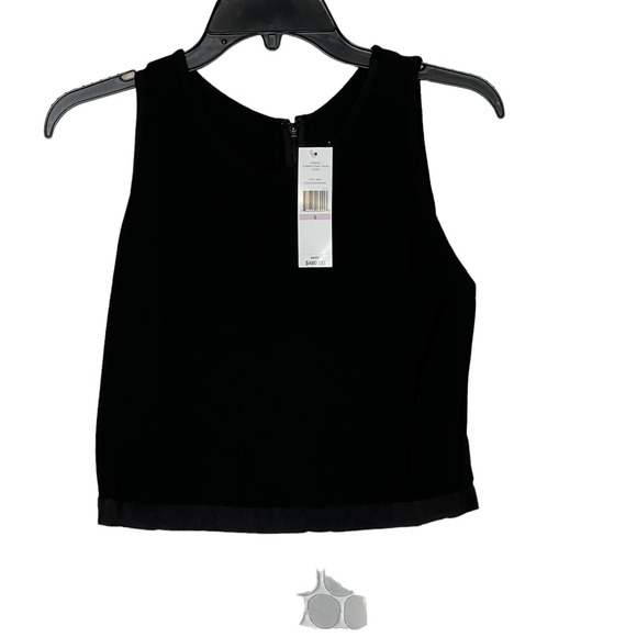 Carmen Marc Valvo Colorblock Fit & Flare Dress White Polka Dot Skirt Women 6 NWT - Picture 2 of 8